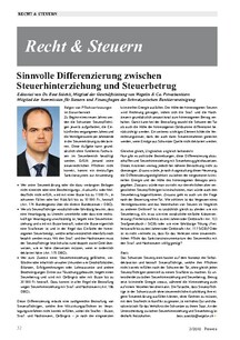 Sinnvolle Differenzierung zwischen Steuerhinterziehung und Steuerbetrug